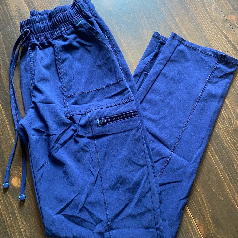 Women’s Blue Scrub Pants w/Teal Accents